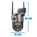 Cámara de Seguridad IP66 de 4MP con Doble Lente – Visión Nocturna, Impermeable y Control desde App Móvil