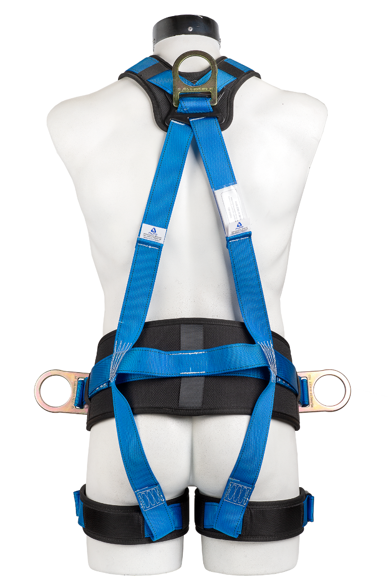 Arnés de posicionamiento 5 puntos A3 Alto Altura Segura – Cuerpo completo, cintas 45 mm, 4 anillos «D», para trabajos en altura