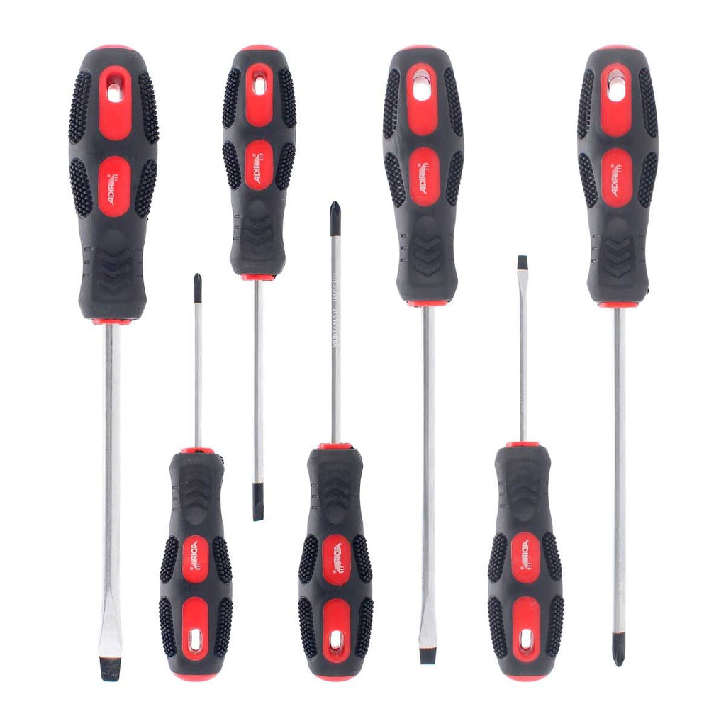 Juego de 7 Desarmadores Adir 119 Confort Grip – Mango Ergonómico Antideslizante para Uso Profesional
