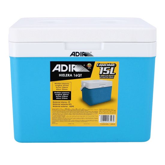 Hielera Portátil 15 Litros 16QT Adir 12115 – Conserva Bebidas y Alimentos Fríos