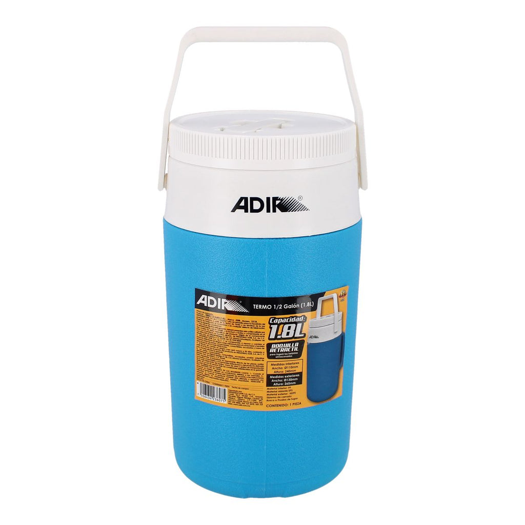 Termo Adir 12118 de 1/2 Galón – Enfriador Portátil con Tapa Hermética y Aislamiento Térmico de Alta Duración