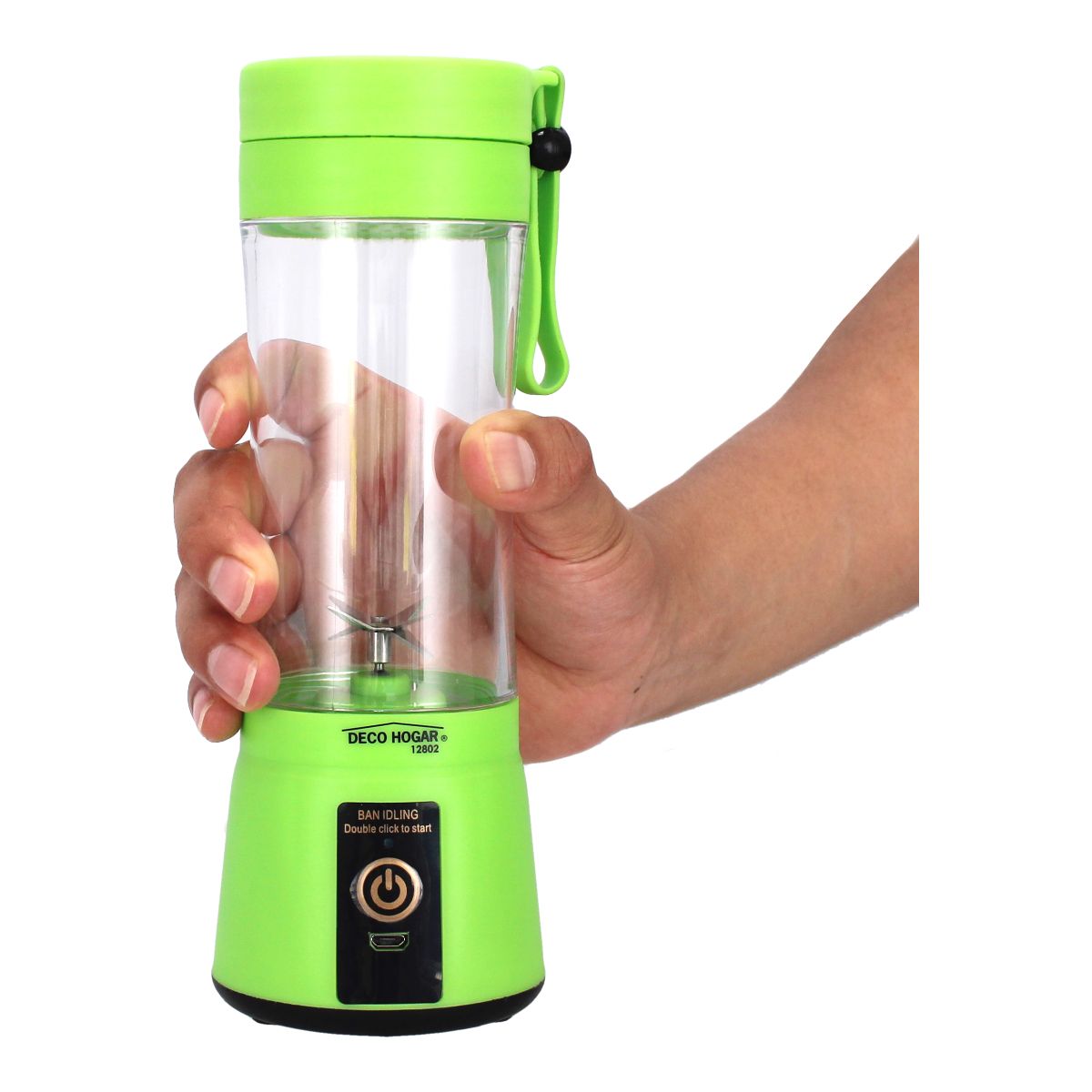 Licuadora Portátil Recargable Verde – Deco Hogar 12802