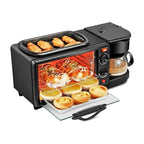 Horno Desayunador Eléctrico 3 en 1 Silver Master 17051 – Tostador, Cafetera y Sartén Antiadherente