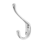 Perchero Doble Níquel Brillante HE-804 Arte Fino | Gancho Metálico Decorativo para Pared o Puerta