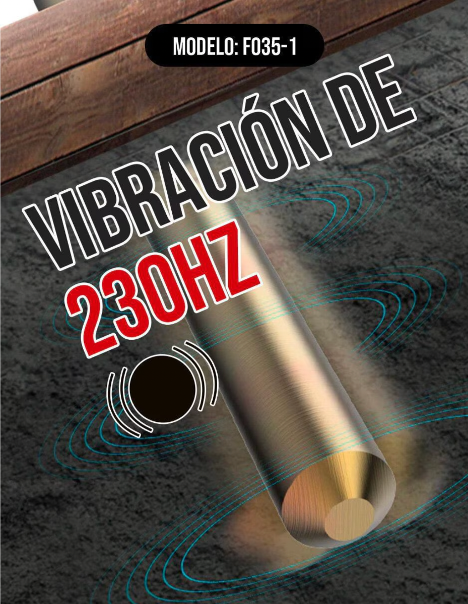 Vibrador de Concreto FOREMAN 1FO35 de 1000W – Profesional con Manguera 1.5 m para Compactación de Cemento