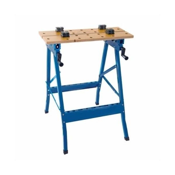 Mesa de Trabajo Portátil WE1525 Plegable con Regla Métrica, Mordazas Ajustables y Superficie Antideslizante