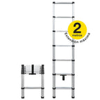 Escalera Telescópica de Aluminio 2 Metros Plegable y Portátil – Multiusos y Segura