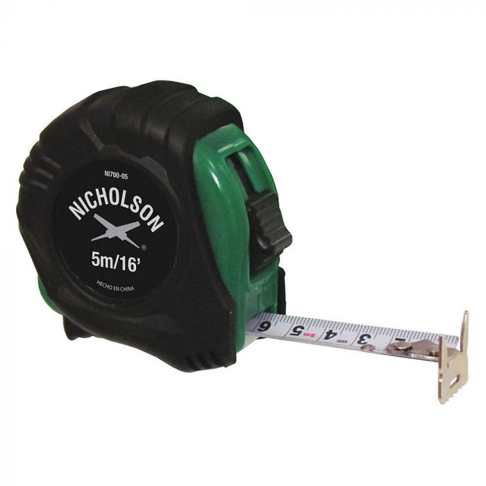 Flexómetro 5 Metros Profesional con Cinta Reforzada y Clip Metálico NI700-05 Nicholson