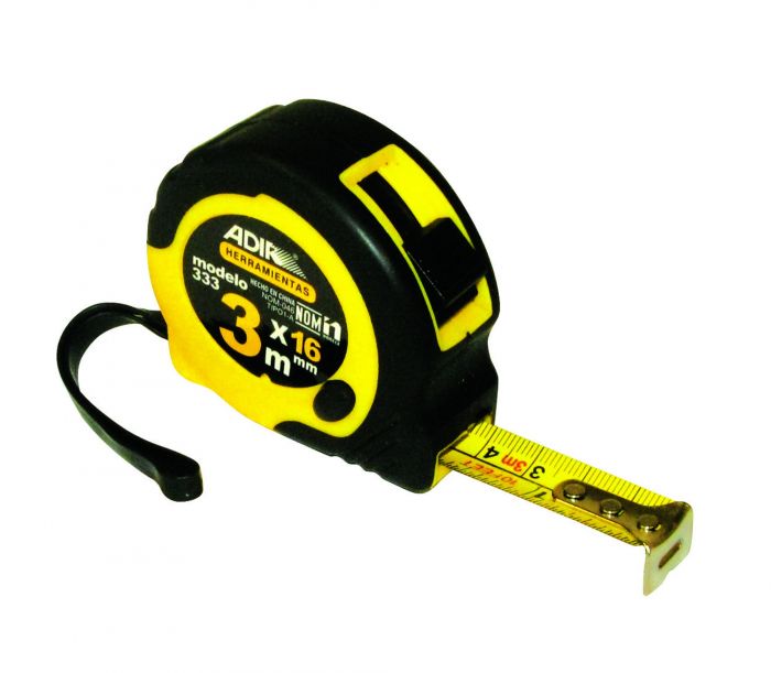 Flexómetro 5 Metros Profesional con Cinta Reforzada y Clip Metálico AD-334 Adir