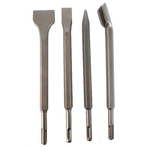 Juego de 4 Cinceles SDS Plus OBI 223107 para Rotomartillo Profesional de Concreto, Piedra y Mampostería