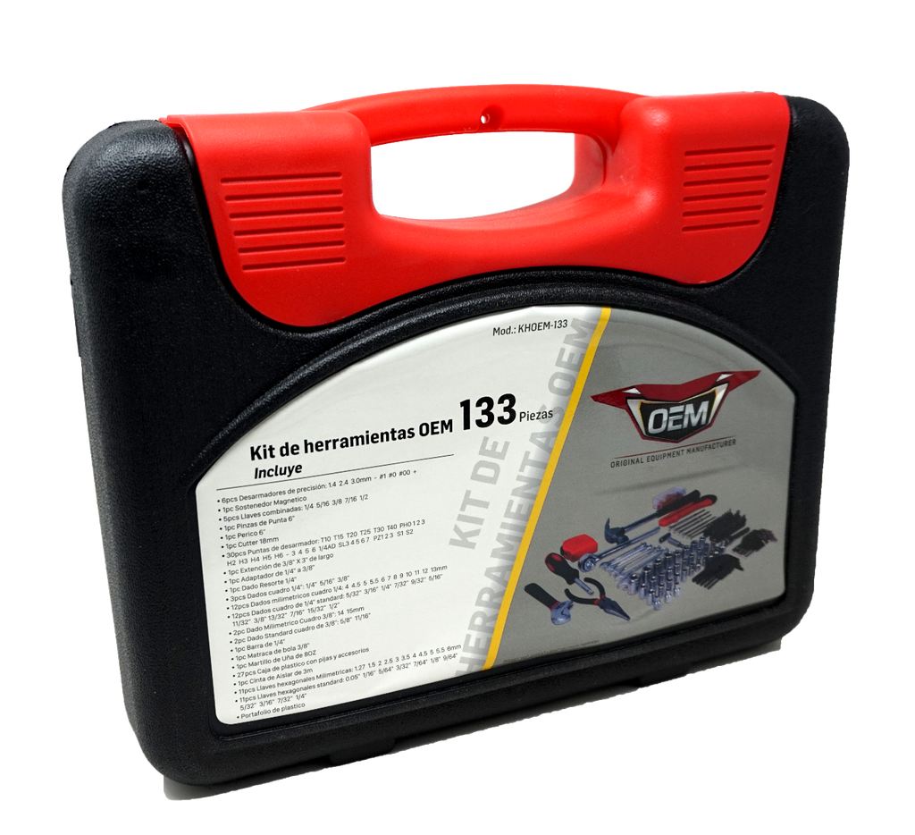 Juego de Herramientas 133 Piezas KHOEM-133 OEM | Set Automotriz y Taller Completo