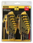 Juego de Llaves Allen Hexagonales Milimétricas y Standard 20 Piezas Stanley