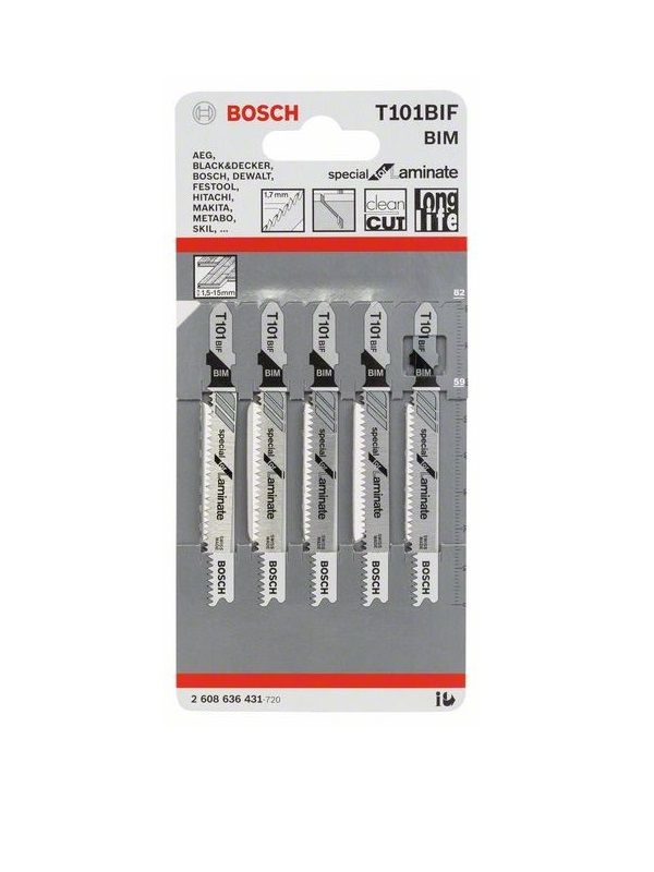 Segueta para Caladora Bosch T101BIF / T101AOF / T234X – Juego de Hojas de Corte Fino para Madera, Metal y Acrílico