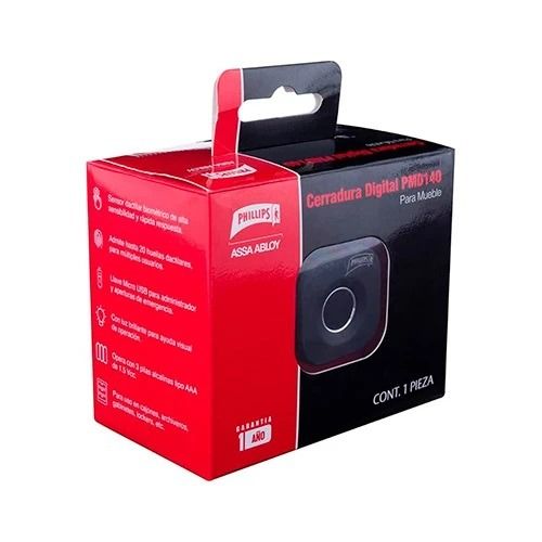 Cerradura Eléctrica Digital Phillips PMD-140 Negra – Seguridad Inteligente para Muebles