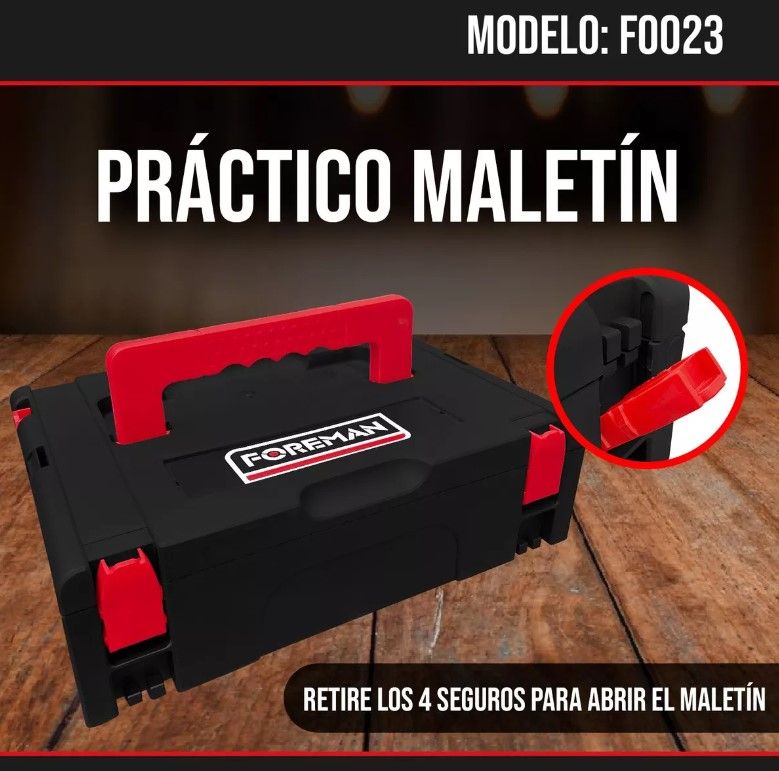 Kit Inalámbrico Foreman FO023 con Rotomartillo y Esmeriladora 21V, 2 Baterías, Cargador y Maletín Profesional