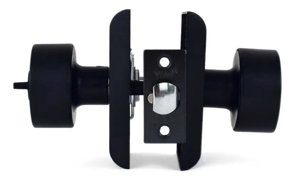 Cerradura Yale 89560 Santa Fe Negra – Cerradura de Perilla para Recámara con Acabado Moderno y Privacidad Interior