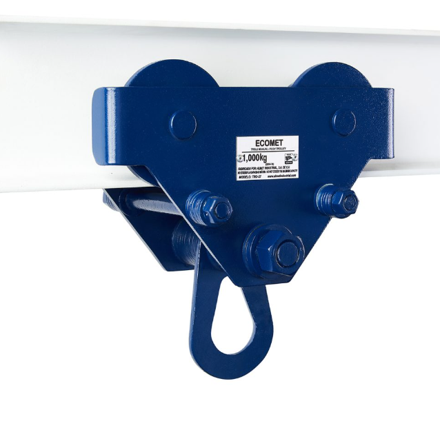 Trole manual de carga 250 kg ECO250 TR025 – Almet | Carro sobre viga para izaje y desplazamiento en vigas IPS/IPR
