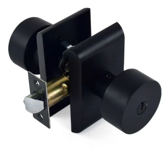 Cerradura Yale 89560 Santa Fe Negra – Cerradura de Perilla para Recámara con Acabado Moderno y Privacidad Interior