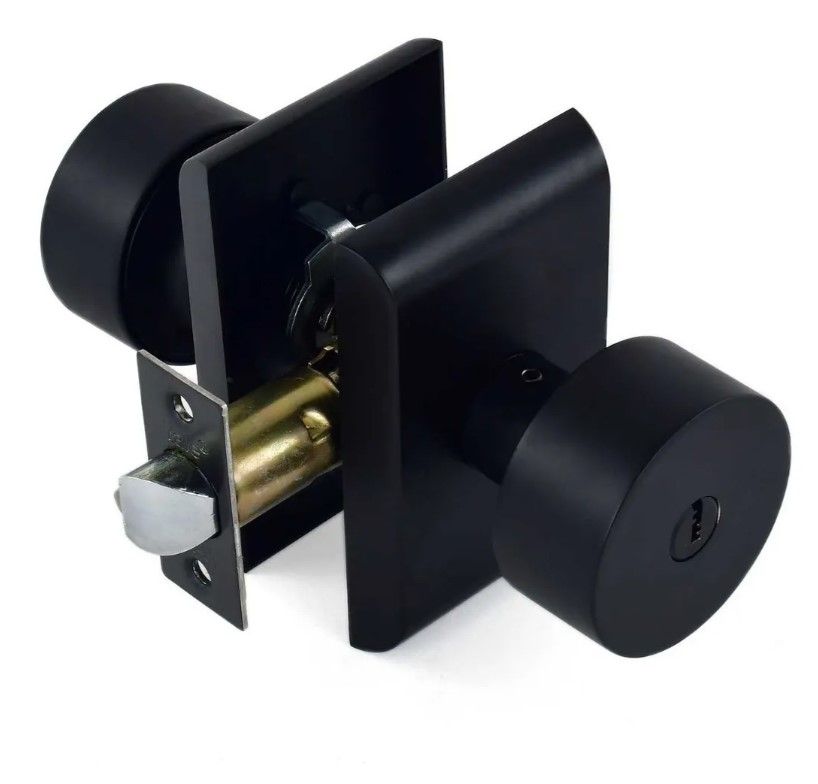 Cerradura Yale 89560 Santa Fe Negra – Cerradura de Perilla para Recámara con Acabado Moderno y Privacidad Interior