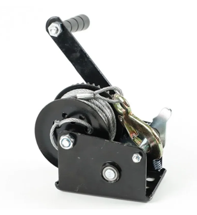 Malacate tipo winch manual 1/2 tonelada ADIR 11457 – Elevador de carga portátil con cable de acero y gancho reforzado para remolque, taller o uso industrial