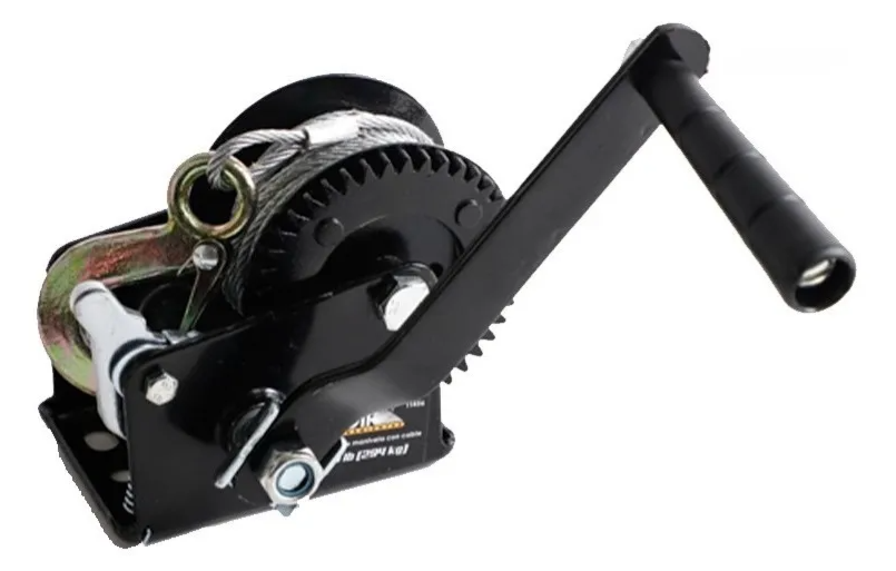 Malacate tipo winch manual 1/2 tonelada ADIR 11457 – Elevador de carga portátil con cable de acero y gancho reforzado para remolque, taller o uso industrial