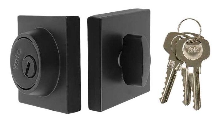 Cerrojo Yale 89525 Argos Negro – Cerrojo Doble de Seguridad con Llave Exterior y Mariposa Interior, Acabado Mate