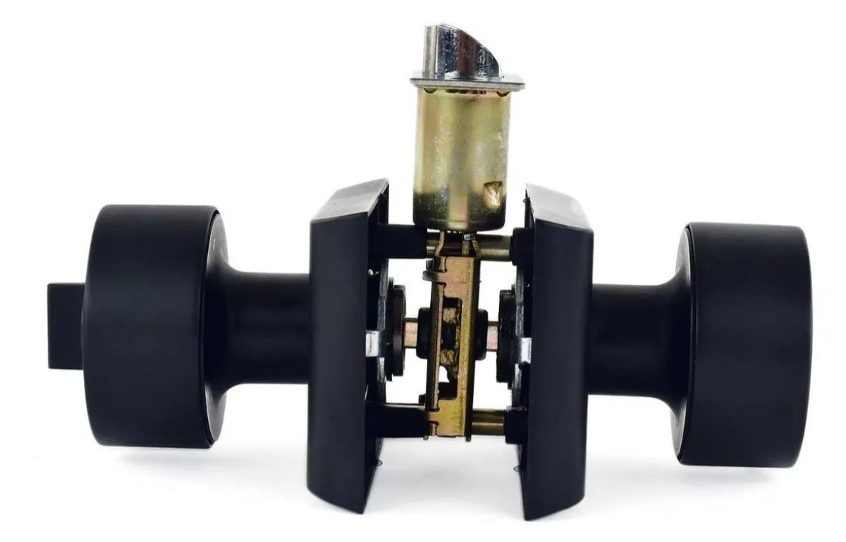 Cerradura Yale 89560 Santa Fe Negra – Cerradura de Perilla para Recámara con Acabado Moderno y Privacidad Interior