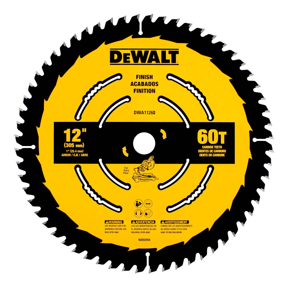 Kit de Discos DeWalt DWA112CMB de 12” – Juego de 2 Discos de 40 y 60 Dientes para Sierra de Inglete y Sierra de Mesa