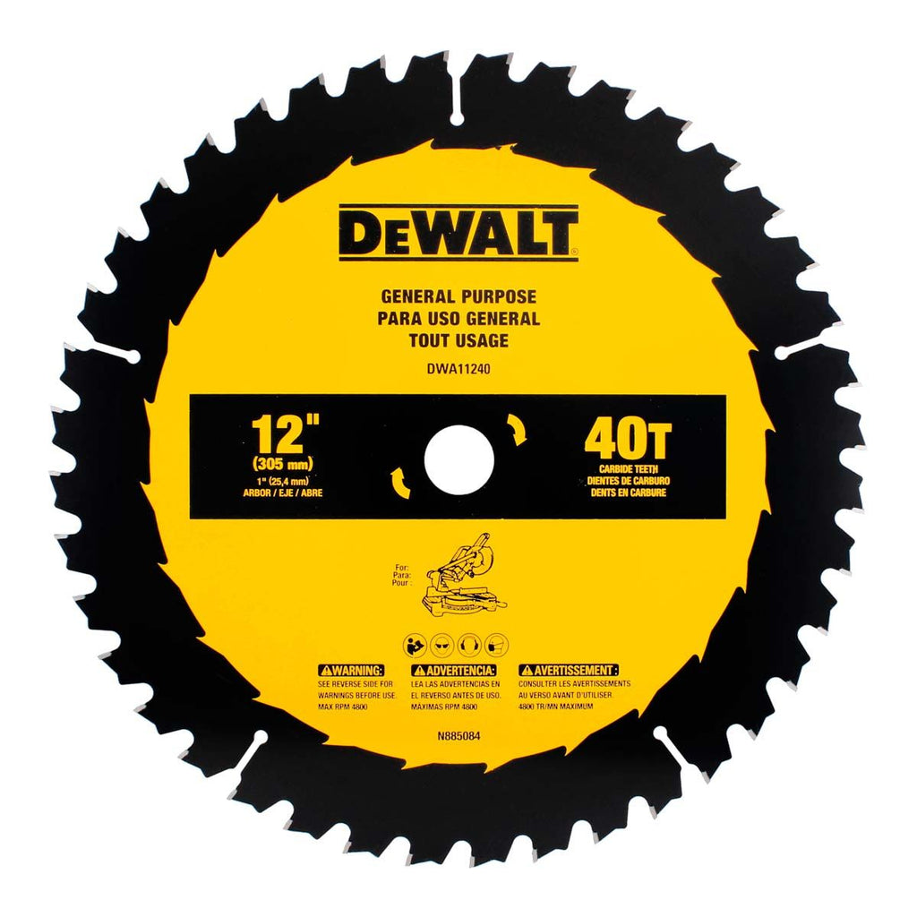 Kit de Discos DeWalt DWA112CMB de 12” – Juego de 2 Discos de 40 y 60 Dientes para Sierra de Inglete y Sierra de Mesa