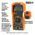 Kit de Prueba Eléctrica Klein Tools 69149P | Multímetro 600V, Probador de Tomacorriente y Voltaje sin Contacto