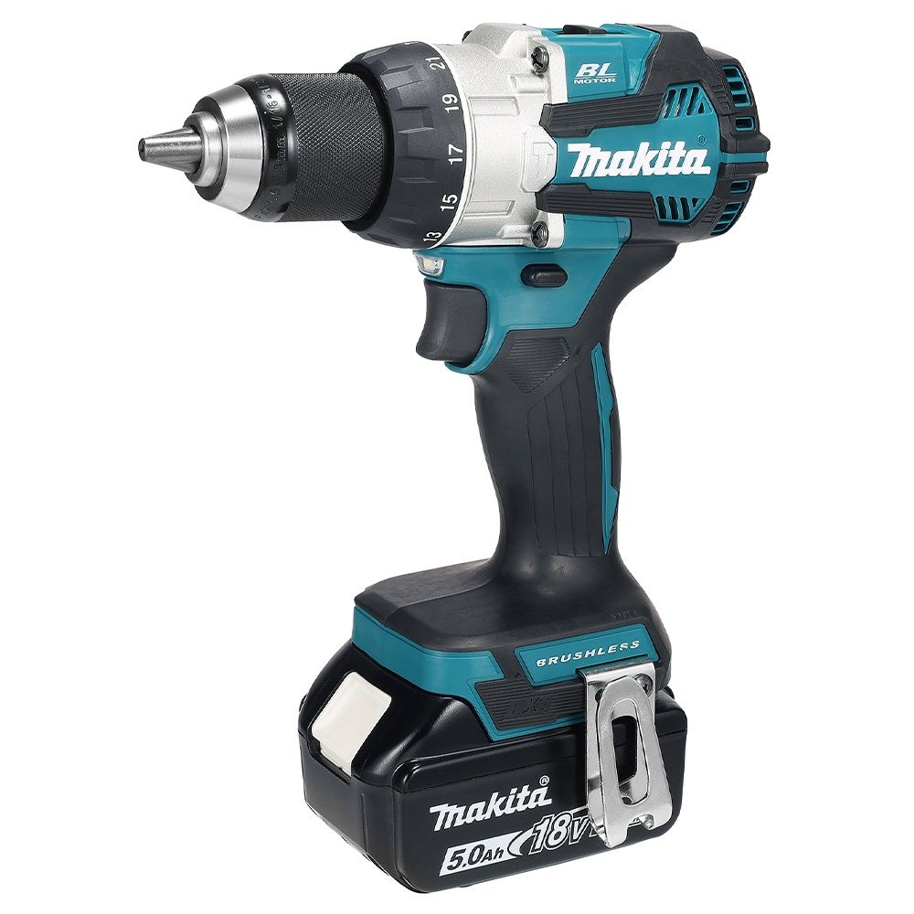 Rotomartillo Inalámbrico Makita DHP489STX1 18V LXT Brushless con Batería, Cargador y Set de Accesorios Profesional