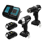 Combo Makita DLX2414YX7 con Rotomartillo DHP487 y Llave de Impacto DTD157 18V LXT Brushless con 2 Baterías, Cargador y Maletín Makpac