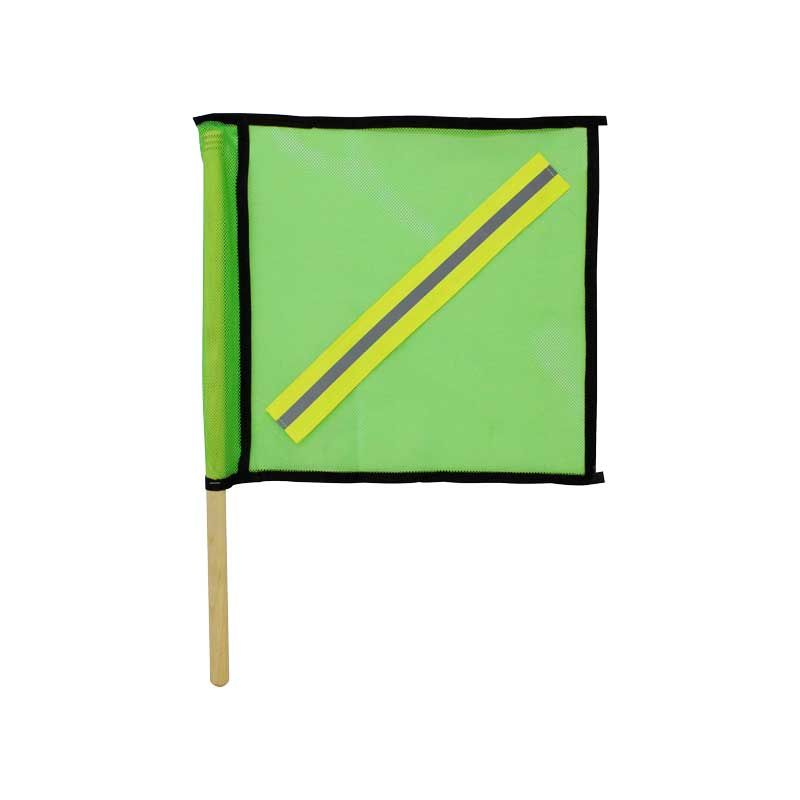 Bandera Verde con Reflejante Derma Care – Señal de Seguridad para Construcción y Tránsito, Alta Visibilidad