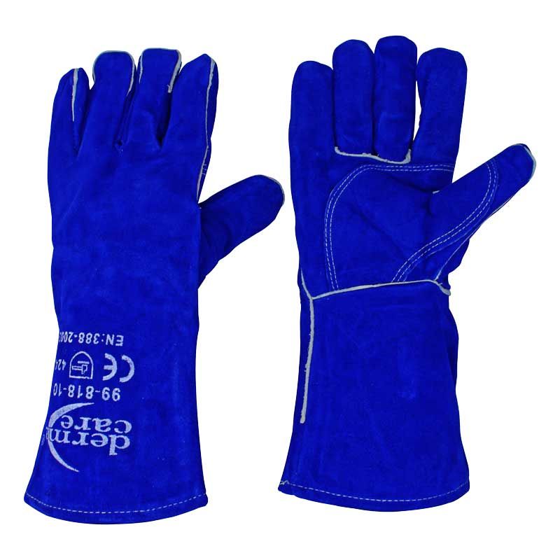Guante para Soldar Derma Care 99-818-10 – Guantes de Seguridad con Espuma Azul Resistente al Calor y la Abrasión