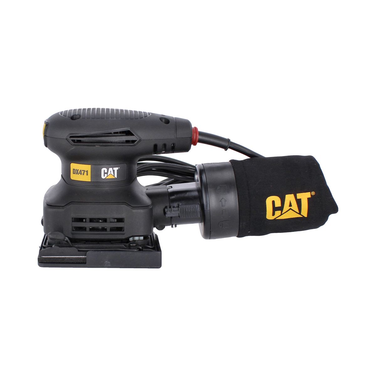 Lijadora orbital ¼ de hoja CAT DX471U 240 W – Base 103×110 mm, 15 000 rpm, extra-compacta para acabado profesional