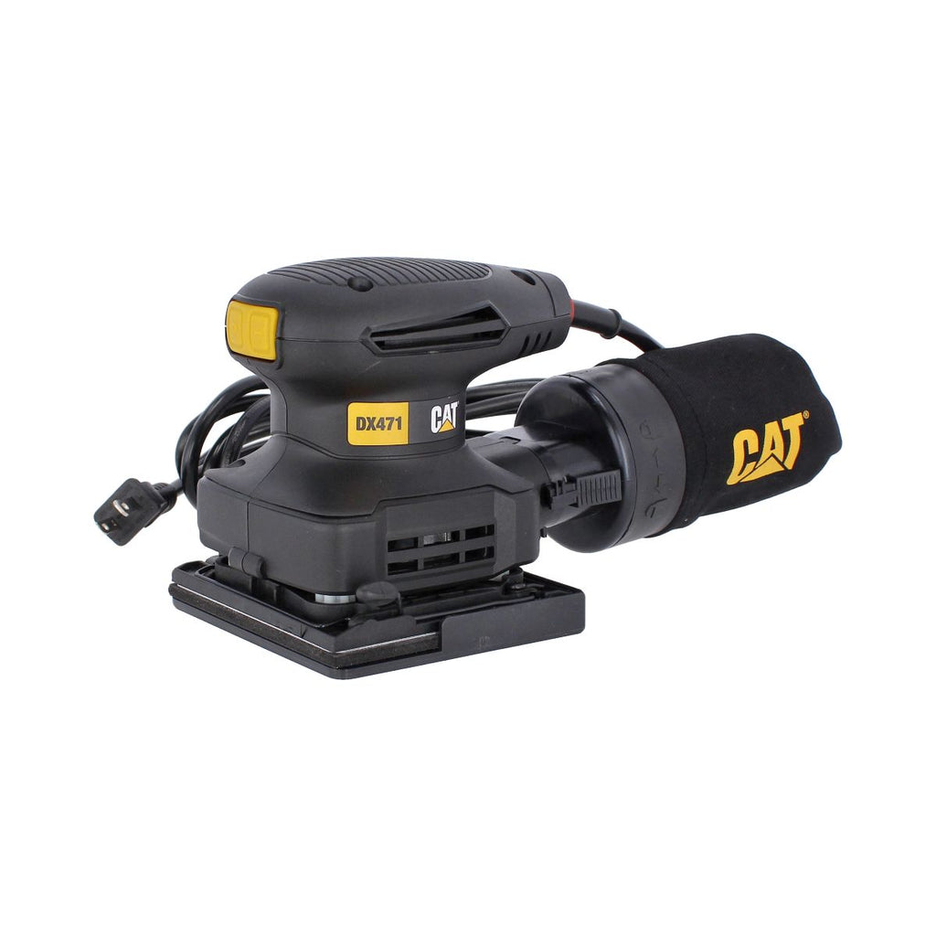 Lijadora orbital ¼ de hoja CAT DX471U 240 W – Base 103×110 mm, 15 000 rpm, extra-compacta para acabado profesional