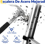 Escalera Telescópica de Aluminio 2 Metros Plegable y Portátil – Multiusos y Segura