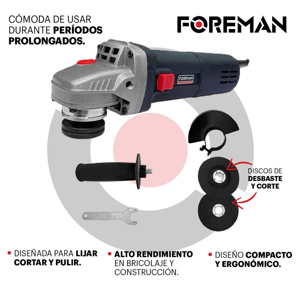 Kit de Herramientas FOREMAN FO2470 con Rotomartillo, Taladro y Esmeriladora 710W Profesional para Construcción y Bricolaje