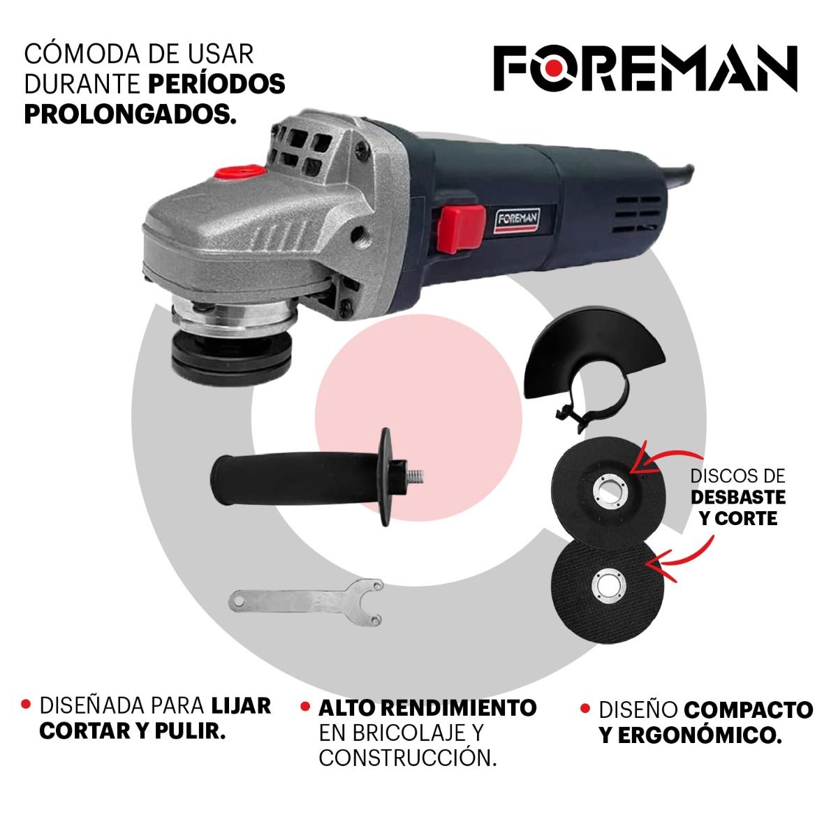 Kit de Herramientas FOREMAN FO2470 con Rotomartillo, Taladro y Esmeriladora 710W Profesional para Construcción y Bricolaje