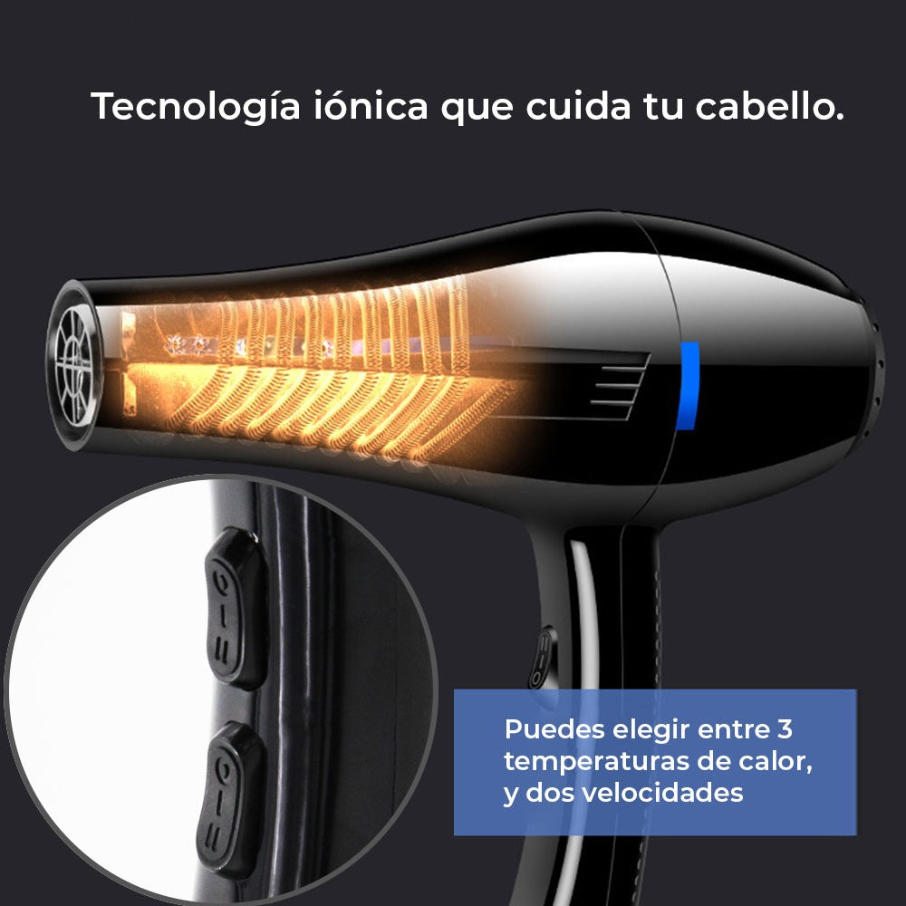 Secadora de Cabello Portátil 1000W Protección – Compacta, Potente y Ligera para Viaje o Uso Diario
