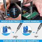 Mini Destornillador Eléctrico con 24 Puntas y 3 Luces LED – Kit Recargable Portátil de Precisión