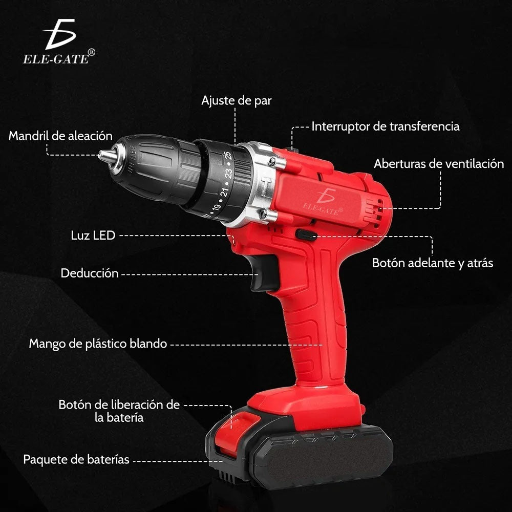 Kit de Pistola de Impacto Inalámbrica con Llave de Batería – Potente, Recargable y Profesional