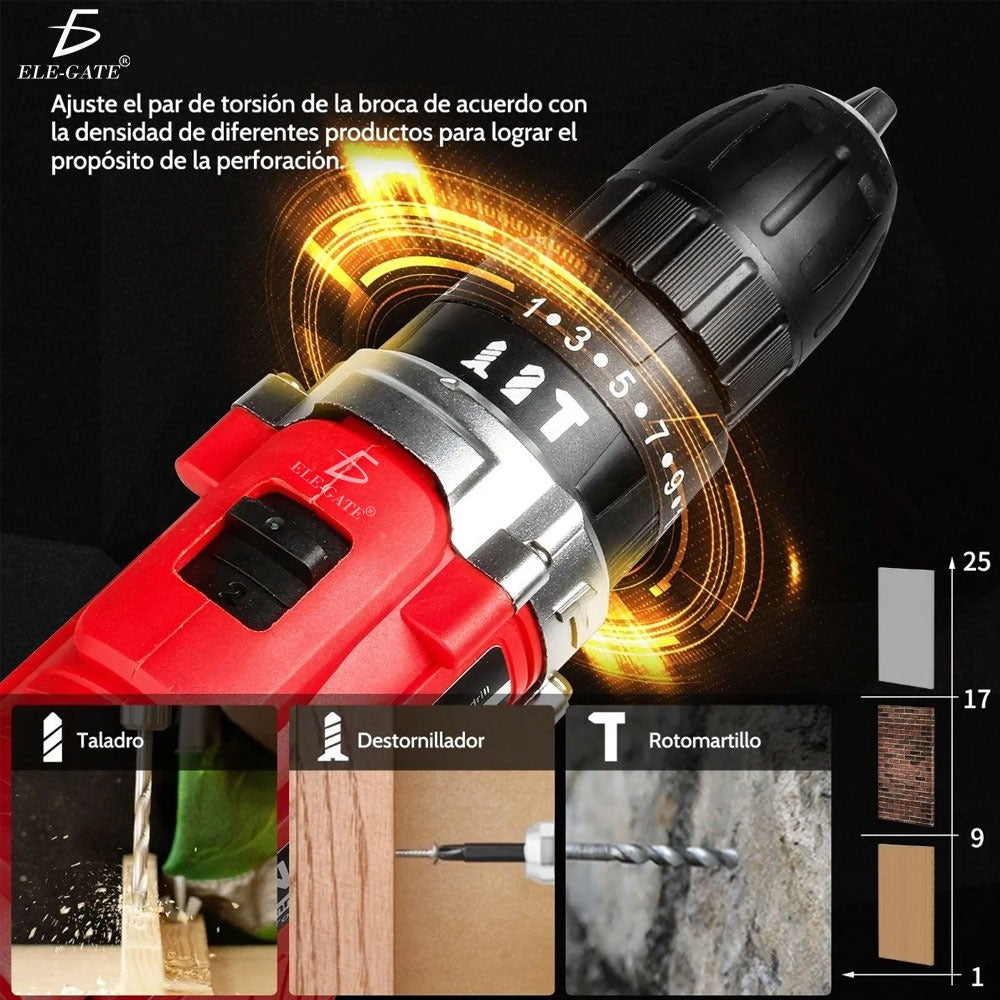 Kit de Pistola de Impacto Inalámbrica con Llave de Batería – Potente, Recargable y Profesional