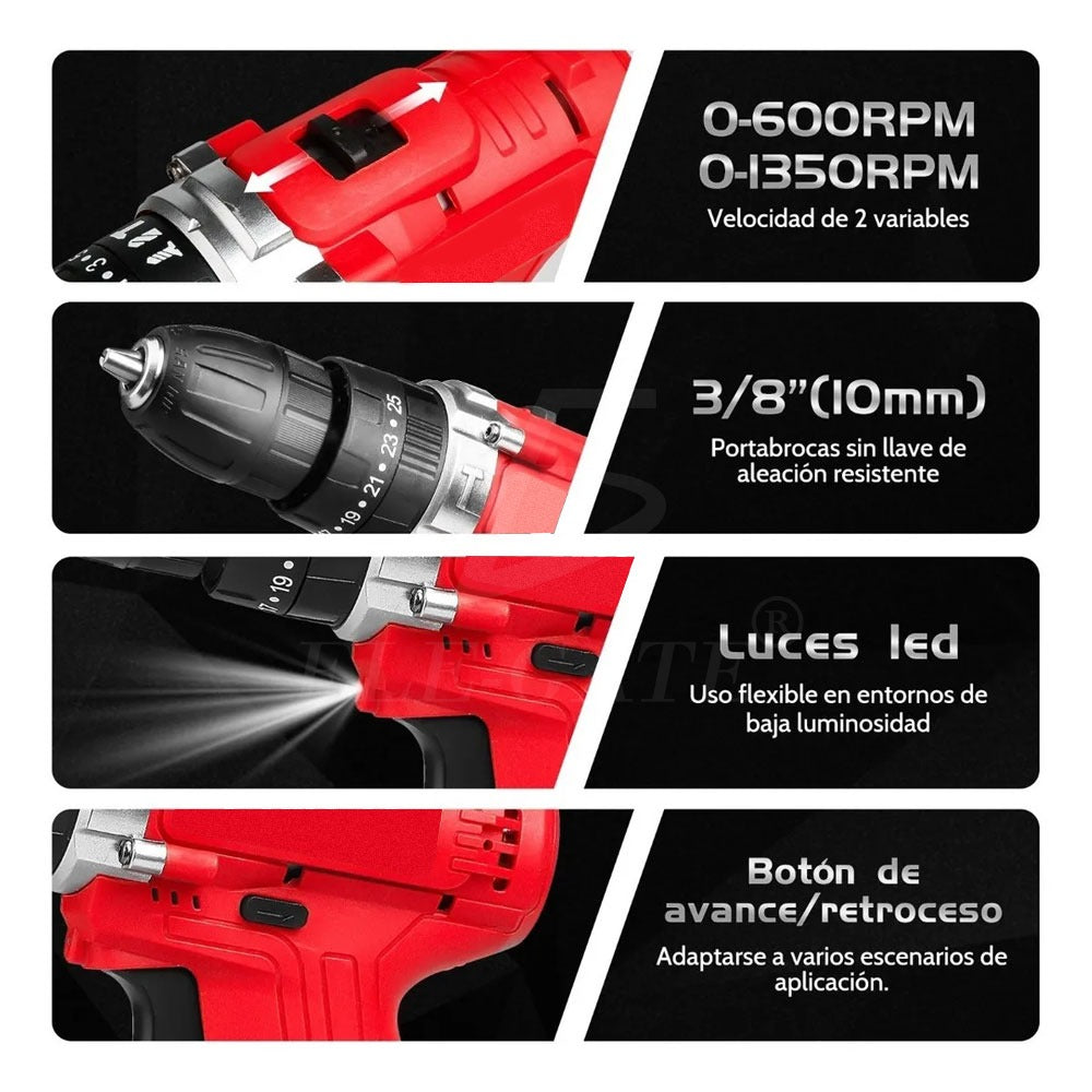 Kit de Pistola de Impacto Inalámbrica con Llave de Batería – Potente, Recargable y Profesional