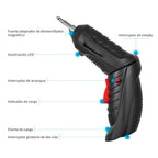 Destornillador Eléctrico Inalámbrico 3.6V con 47 Piezas – Taladro Portátil Recargable con Maletín