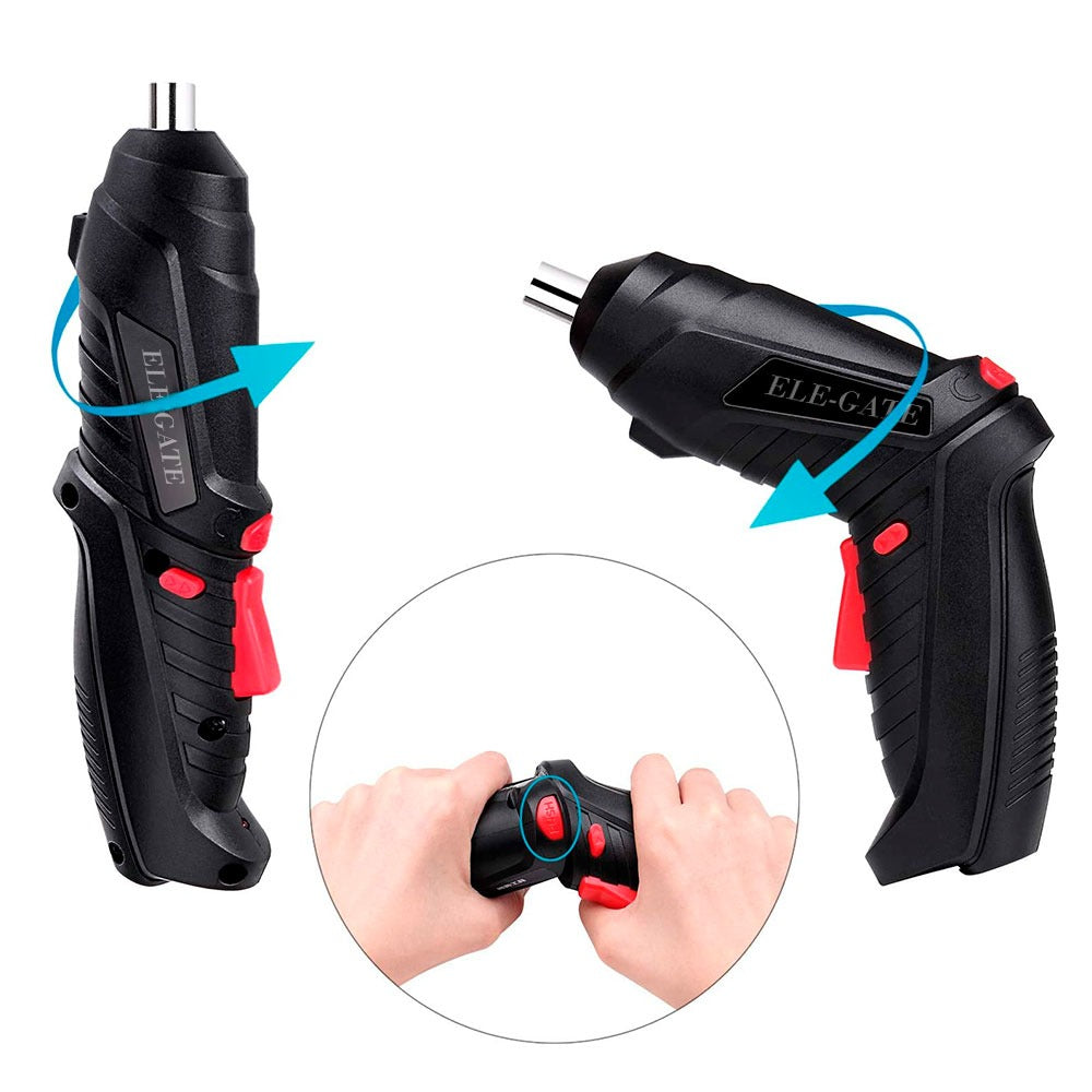 Destornillador Eléctrico Inalámbrico 3.6V con 47 Piezas – Taladro Portátil Recargable con Maletín