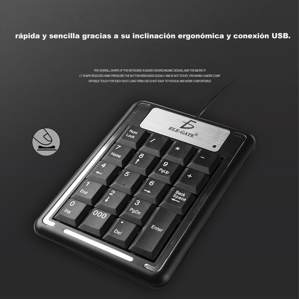 Teclado Numérico USB para PC y Laptop – Compatible con Mac y Windows, Plug & Play