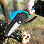 Motosierra Eléctrica Portátil Inalámbrica Mini con 2 Baterías – Sierra de Mano Recargable para Jardín y Carpintería