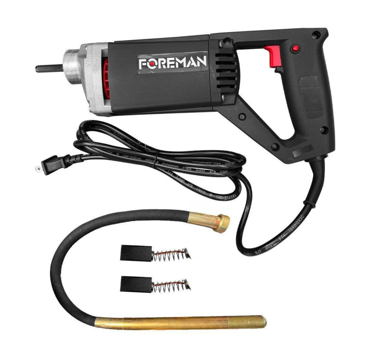 Vibrador de Concreto FOREMAN 1FO35 de 1000W – Profesional con Manguera 1.5 m para Compactación de Cemento