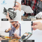 Mini Destornillador Eléctrico con 24 Puntas y 3 Luces LED – Kit Recargable Portátil de Precisión